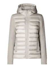 SAVE THE DUCK Piumino Donna D32372W JAMI21 OZMA AI 25/26 con cappuccio e inserti in maglina 40019 RAINY BEIGE