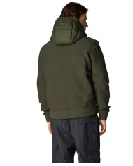SAVE THE DUCK Piumino Uomo D32488 ROMI21 FEN AI 25/26 con cappuccio e inserti in maglina 50012 DUSTY OLIVE