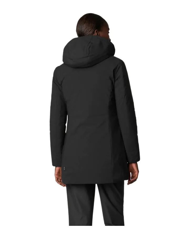SAVE THE DUCK Cappotto Donna D40060W MATT21 RACHEL AI 25/26 lungo con cappucco in tessuto tecnico 10000 BLACK SAVE THE DUCK Cappotto Donna D40060W MATT21 RACHEL AI 25/26 lungo con cappucco in tessuto tecnico 10000 BLACK