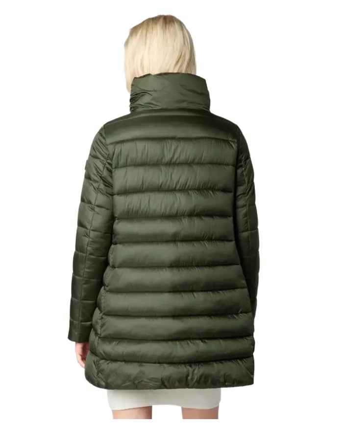 SAVE THE DUCK Piumino Donna D43620W IRIS21 LYDIA AI 25/26 regular lungo trapuntato 50023 PINE GREEN