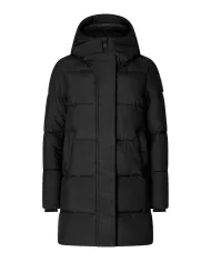 SAVE THE DUCK Parka Donna P40998W LEAF21 BETHANY AI 25/26 regular trapuntato con patch 10000 BLACK