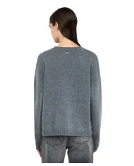 LIU JO Maglia Donna MF5039MS009 AI 25/26 lana comfort con dettagli cut-out 02050 GRIGIO MELANGE