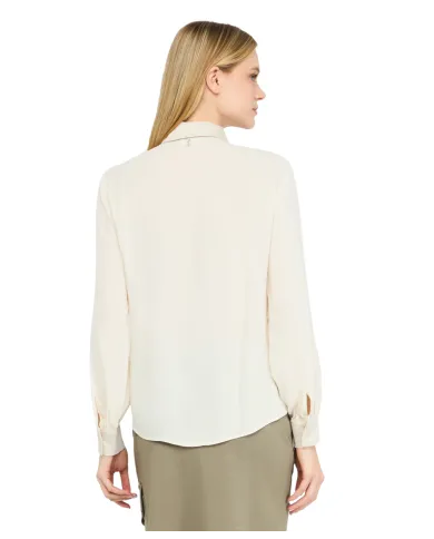 LIU JO Camicia Donna MF5106T2578 AI 25/26 viscosa regular con inserti in raso 20304 NATURALE LIU JO Camicia Donna MF5106T2578 AI 25/26 viscosa regular con inserti in raso 20304 NATURALE