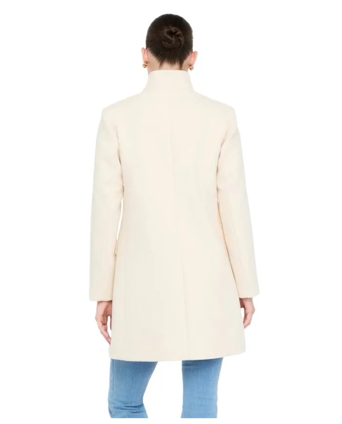 LIU JO Cappotto Donna MF5119J4873 AI 25/26 lana lungo con colletto alto 20304 NATURALE