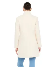 LIU JO Cappotto Donna MF5119J4873 AI 25/26 lana lungo con colletto alto 20304 NATURALE