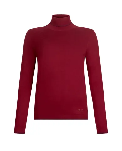 LIU JO Dolcevita Donna MF5229MS49I AI 25/26 viscosa slim con bordatura in lurex 91650 PEPPER LIU JO Dolcevita Donna MF5229MS49I AI 25/26 viscosa slim con bordatura in lurex 91650 PEPPER