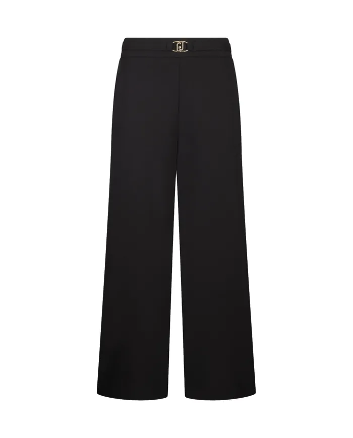 LIU JO Pantaloni Donna MF5260J1930 AI 25/26 relaxed stile flare cropped 22222 NERO LIU JO Pantaloni Donna MF5260J1930 AI 25/26 relaxed stile flare cropped 22222 NERO