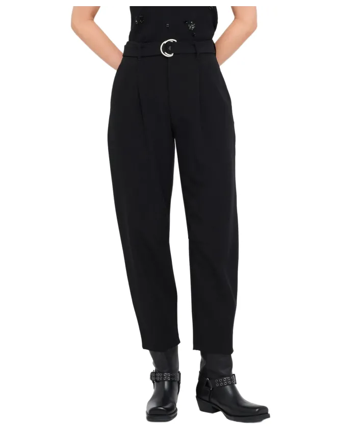 LIU JO Pantaloni Donna MF5266TS896 AI 25/26 stile balloon con cinta abbinata 22222 NERO LIU JO Pantaloni Donna MF5266TS896 AI 25/26 stile balloon con cinta abbinata 22222 NERO