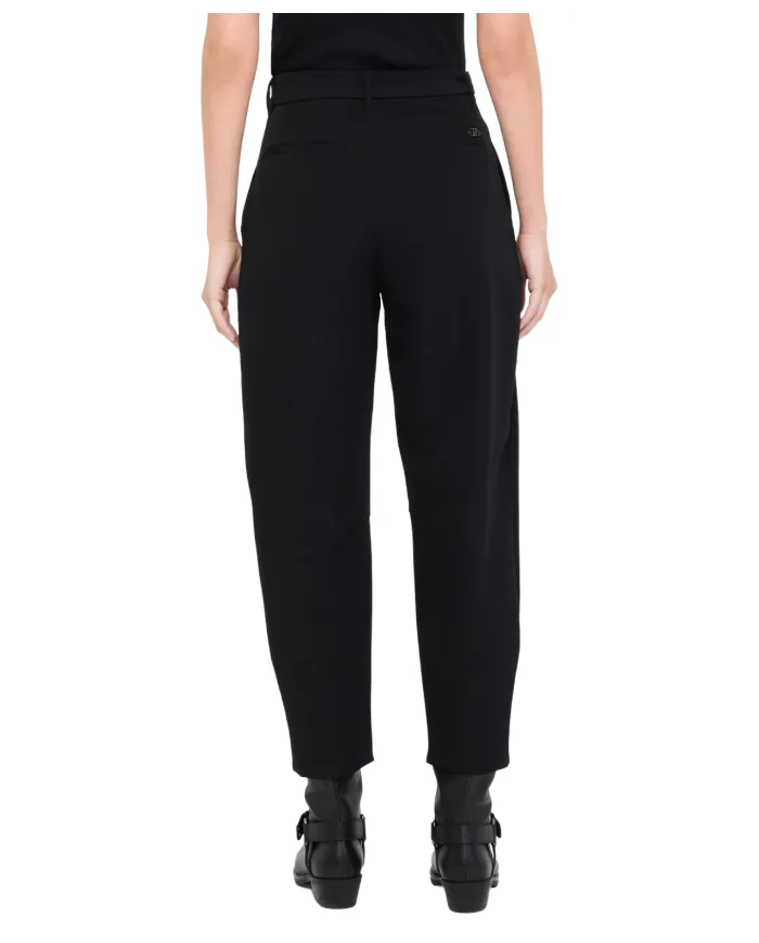 LIU JO Pantaloni Donna MF5266TS896 AI 25/26 stile balloon con cinta abbinata 22222 NERO