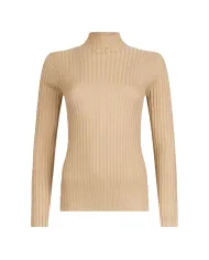 LIU JO Dolcevita Donna MF5389MS46J AI 25/26 viscosa con lavorazione a costine 04869 ORO LUREX