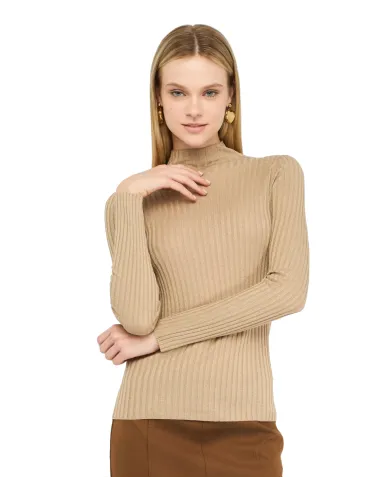 LIU JO Dolcevita Donna MF5389MS46J AI 25/26 viscosa con lavorazione a costine 04869 ORO LUREX LIU JO Dolcevita Donna MF5389MS46J AI 25/26 viscosa con lavorazione a costine 04869 ORO LUREX