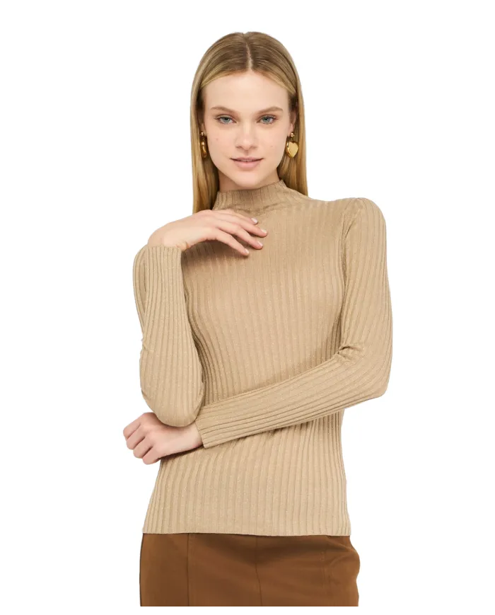 LIU JO Dolcevita Donna MF5389MS46J AI 25/26 viscosa con lavorazione a costine 04869 ORO LUREX LIU JO Dolcevita Donna MF5389MS46J AI 25/26 viscosa con lavorazione a costine 04869 ORO LUREX