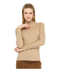 LIU JO Dolcevita Donna MF5389MS46J AI 25/26 viscosa con lavorazione a costine 04869 ORO LUREX