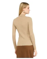 LIU JO Dolcevita Donna MF5389MS46J AI 25/26 viscosa con lavorazione a costine 04869 ORO LUREX