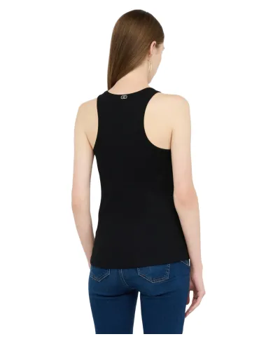 LIU JO Canotta Donna MF5447J4822 AI 25/26 cotone con ricami gioiello applicati P9124 nero/flower stone LIU JO Canotta Donna MF5447J4822 AI 25/26 cotone con ricami gioiello applicati P9124 nero/flower stone