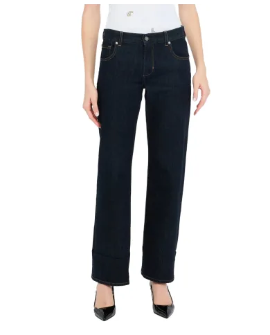 LIU JO Jeans Donna UF5175DS074 AI 25/26 denim stile cropped con motivo ricamato 77000 NORMAL WASH LIU JO Jeans Donna UF5175DS074 AI 25/26 denim stile cropped con motivo ricamato 77000 NORMAL WASH