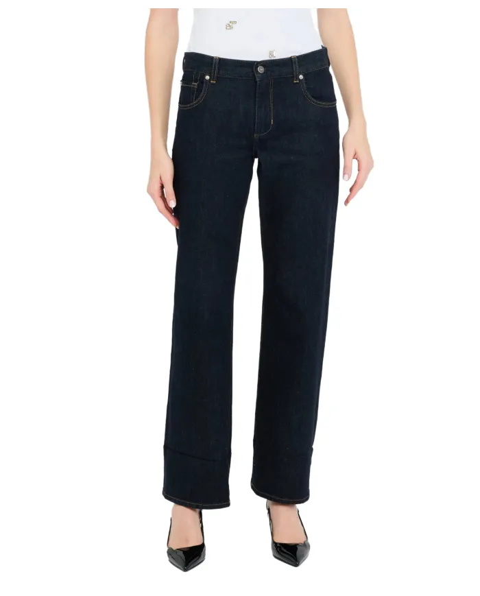LIU JO Jeans Donna UF5175DS074 AI 25/26 denim stile cropped con motivo ricamato 77000 NORMAL WASH LIU JO Jeans Donna UF5175DS074 AI 25/26 denim stile cropped con motivo ricamato 77000 NORMAL WASH