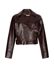 LIU JO Giubbotto Donna UF5231E1038 AI 25/26 ecopelle stile biker con cinta abbinata X0722 port royal shiny