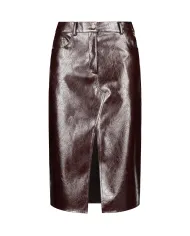 LIU JO Gonna Donna UF5232E1038 AI 25/26 ecopelle longuette con spacco X0722 port royal shiny