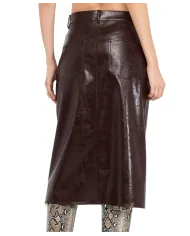 LIU JO Gonna Donna UF5232E1038 AI 25/26 ecopelle longuette con spacco X0722 port royal shiny