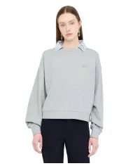 LIU JO Felpa Donna UF5254F0873 AI 25/26 cotone dotata di colletto con dettagli strass 03658 grigio mel stripe