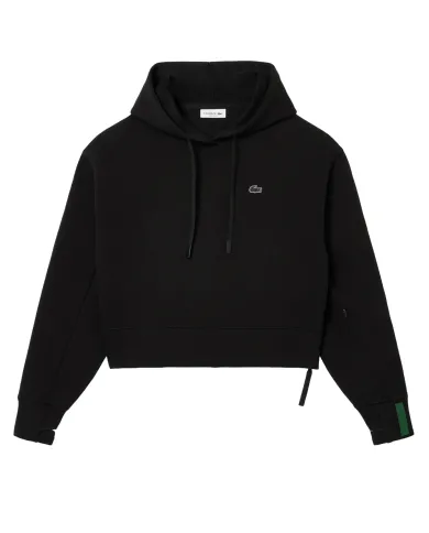 LACOSTE Felpa Donna SF0281 AI 25/26 cotone comfort con cappuccio 031 NERO LACOSTE Felpa Donna SF0281 AI 25/26 cotone comfort con cappuccio 031 NERO