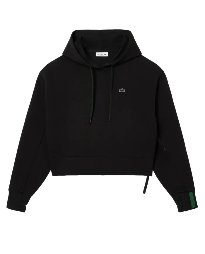 LACOSTE Felpa Donna SF0281 AI 25/26 cotone comfort con cappuccio 031 NERO LACOSTE Felpa Donna SF0281 AI 25/26 cotone comfort con cappuccio 031 NERO