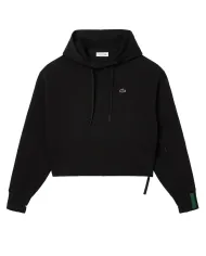 LACOSTE Felpa Donna SF0281 AI 25/26 cotone comfort con cappuccio 031 NERO