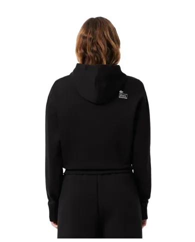 LACOSTE Felpa Donna SF0281 AI 25/26 cotone comfort con cappuccio 031 NERO LACOSTE Felpa Donna SF0281 AI 25/26 cotone comfort con cappuccio 031 NERO