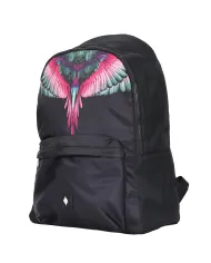 COUNTY OF MILAN Zaino Donna COMAF250108 AI 25/26 classico con stampa wings 02 nero/pink wings