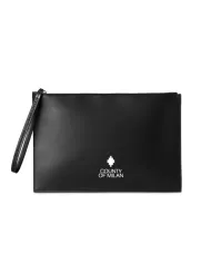 COUNTY OF MILAN Pochette Uomo COMAF250132 AI 25/26 ecopelle con logo stampato 09 NERO/BIANCO