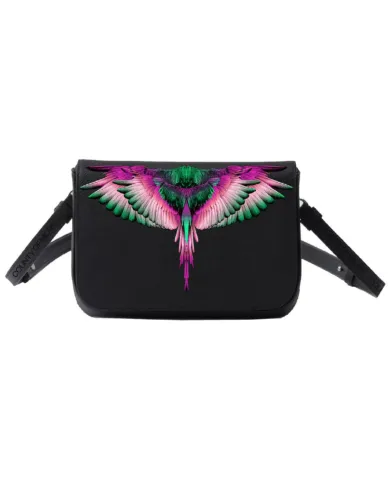 COUNTY OF MILAN Borsa Donna COMAF250142 AI 25/26 ecopelle con stampa wings 02 nero/pink wings COUNTY OF MILAN Borsa Donna COMAF250142 AI 25/26 ecopelle con stampa wings 02 nero/pink wings