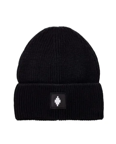 COUNTY OF MILAN Cappello Uomo COMAF250188 AI 25/26 lana con patch logata applicata 01 NERO COUNTY OF MILAN Cappello Uomo COMAF250188 AI 25/26 lana con patch logata applicata 01 NERO