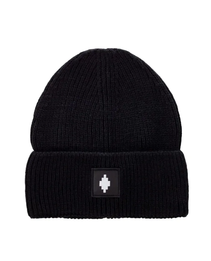 COUNTY OF MILAN Cappello Uomo COMAF250188 AI 25/26 lana con patch logata applicata 01 NERO COUNTY OF MILAN Cappello Uomo COMAF250188 AI 25/26 lana con patch logata applicata 01 NERO