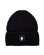 COUNTY OF MILAN Cappello Uomo COMAF250188 AI 25/26 lana con patch logata applicata 01 NERO