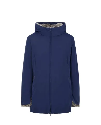 SUNS Parka Donna GBS53020D MARMOLADA AI 25/26 con cappuccio e interno in eco pelliccia V6 BLU STONE SUNS Parka Donna GBS53020D MARMOLADA AI 25/26 con cappuccio e interno in eco pelliccia V6 BLU STONE