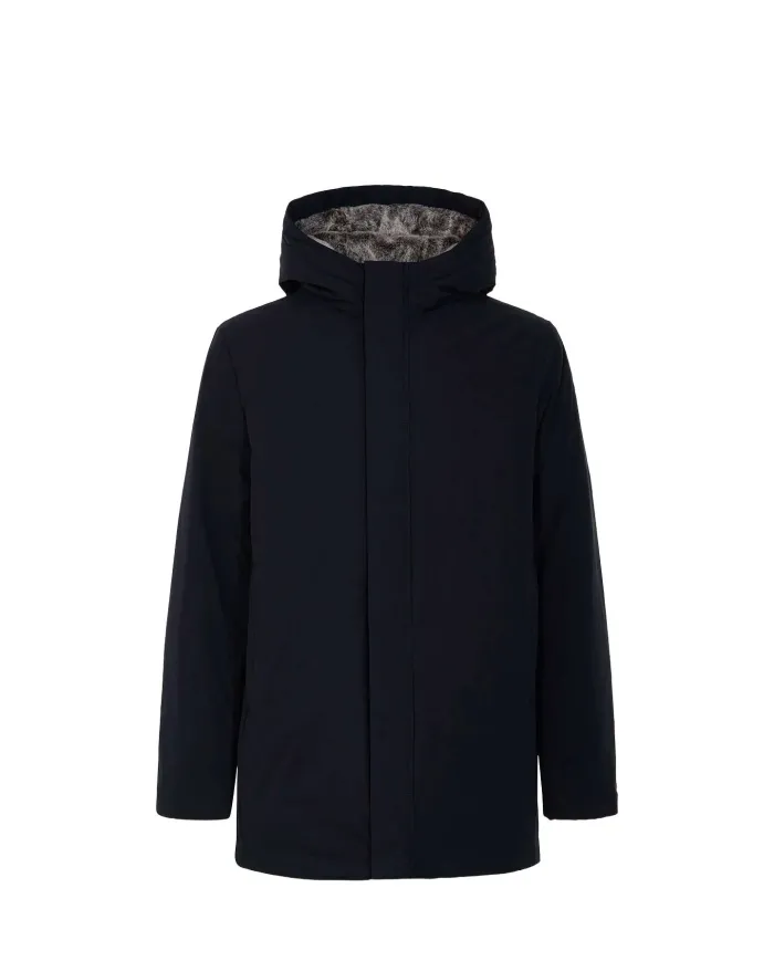 SUNS Giubbotto Uomo GBS53045U GRANSASSO FUR AI 25/26 con cappuccio e interno in eco pelliccia V2 DARK BLU SUNS Giubbotto Uomo GBS53045U GRANSASSO FUR AI 25/26 con cappuccio e interno in eco pelliccia V2 DARK BLU