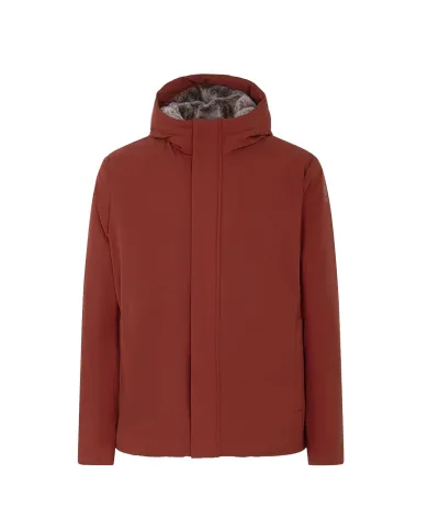SUNS Giubbotto Uomo GBS53046U MONTEBIANCO FUR AI 25/26 corto con cappuccio e interno eco pelliccia V1 BORDEAUX