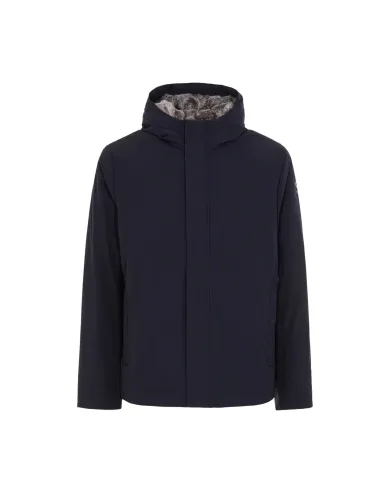 SUNS Giubbotto Uomo GBS53046U MONTEBIANCO FUR AI 25/26 corto con cappuccio e interno eco pelliccia V3 DARK BLU