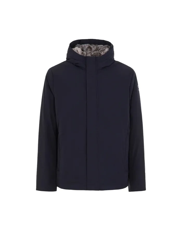 SUNS Giubbotto Uomo GBS53046U MONTEBIANCO FUR AI 25/26 corto con cappuccio e interno eco pelliccia V3 DARK BLU SUNS Giubbotto Uomo GBS53046U MONTEBIANCO FUR AI 25/26 corto con cappuccio e interno eco pelliccia V3 DARK BLU