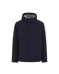 SUNS Giubbotto Uomo GBS53046U MONTEBIANCO FUR AI 25/26 corto con cappuccio e interno eco pelliccia V3 DARK BLU