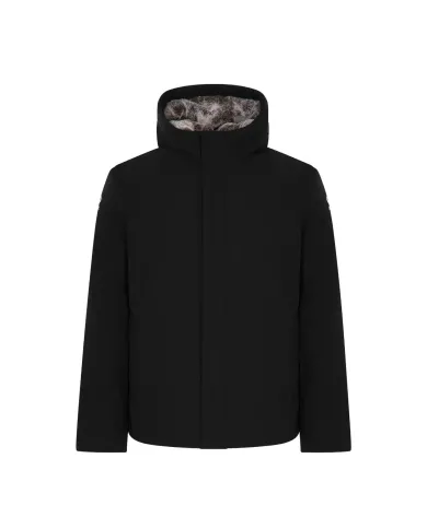 SUNS Giubbotto Uomo GBS53046U MONTEBIANCO FUR AI 25/26 corto con cappuccio e interno eco pelliccia V4 BLACK