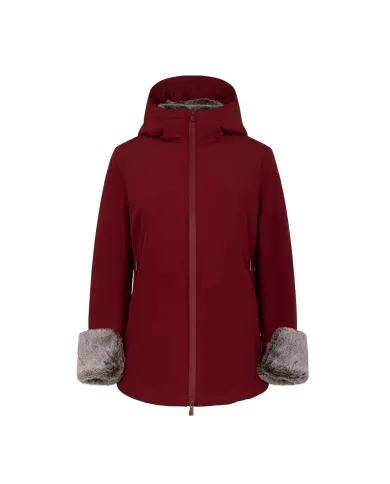 SUNS Giubbotto Donna GBS63023D ALYA FUR AI 25/26 corto con cappuccio ed eco pelliccia interna V1 CHERRY SUNS Giubbotto Donna GBS63023D ALYA FUR AI 25/26 corto con cappuccio ed eco pelliccia interna V1 CHERRY