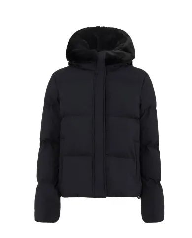 SUNS Piumino Donna GBS63035D GINAN AI 25/26 trapuntato con cappuccio ed eco pelliccia interna V1 BLACK SUNS Piumino Donna GBS63035D GINAN AI 25/26 trapuntato con cappuccio ed eco pelliccia interna V1 BLACK
