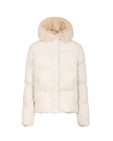 SUNS Piumino Donna GBS63035D GINAN AI 25/26 trapuntato con cappuccio ed eco pelliccia interna V2 MILK SUNS Piumino Donna GBS63035D GINAN AI 25/26 trapuntato con cappuccio ed eco pelliccia interna V2 MILK