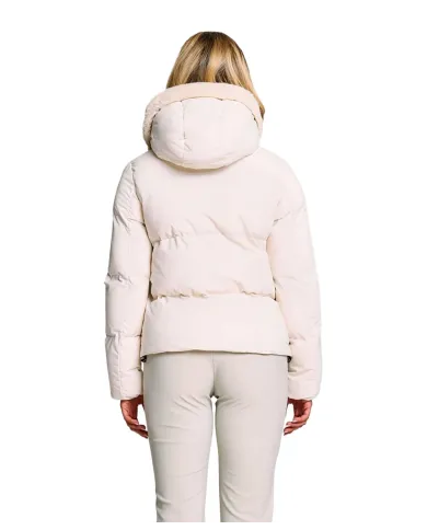 SUNS Piumino Donna GBS63035D GINAN AI 25/26 trapuntato con cappuccio ed eco pelliccia interna V2 MILK SUNS Piumino Donna GBS63035D GINAN AI 25/26 trapuntato con cappuccio ed eco pelliccia interna V2 MILK