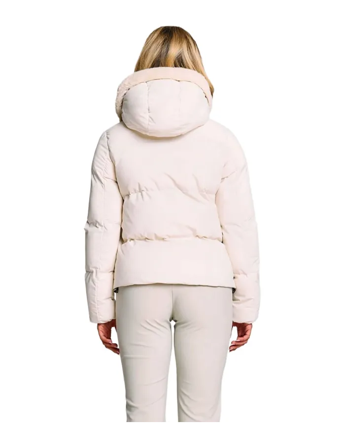 SUNS Piumino Donna GBS63035D GINAN AI 25/26 trapuntato con cappuccio ed eco pelliccia interna V2 MILK SUNS Piumino Donna GBS63035D GINAN AI 25/26 trapuntato con cappuccio ed eco pelliccia interna V2 MILK