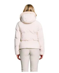 SUNS Piumino Donna GBS63035D GINAN AI 25/26 trapuntato con cappuccio ed eco pelliccia interna V2 MILK