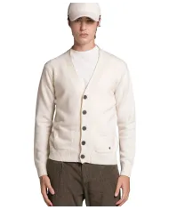 IMPURE Cardigan Uomo CHAD WN8 AI 2025/2026 in misto lana con bottoni a contrasto 23 OFF WHITE