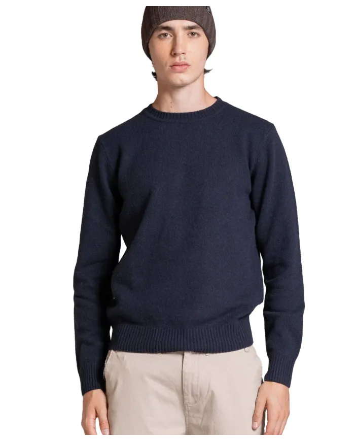 IMPURE Maglia Uomo CHARLIE WN8 AI 25/26 girocollo basico in lana 01 NAVY IMPURE Maglia Uomo CHARLIE WN8 AI 25/26 girocollo basico in lana 01 NAVY